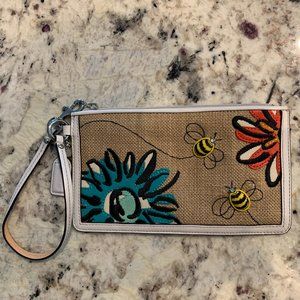 Vintage Coach Bee & Flower wristlet